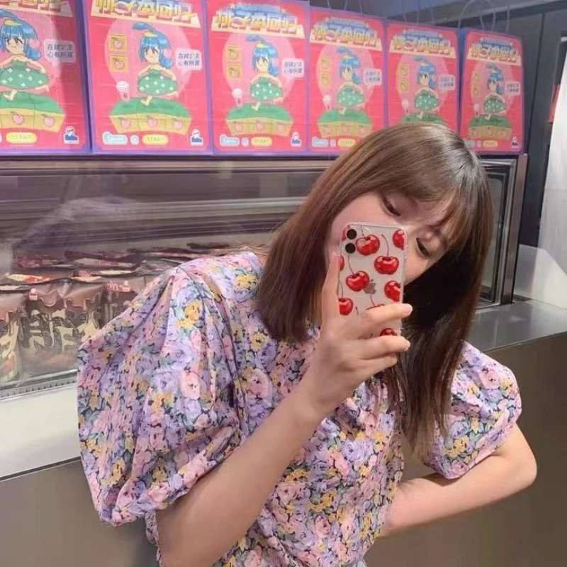 Корейский освежающий чехол из ТПУ в виде вишни для iPhone 15 14 13 Pro Max задняя крышка