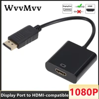 1080p displayport to hdmi compatible adapter converter display port male dp to female hd tv cable adapt video for pc tv cable