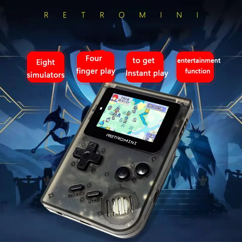 Portable video game console with 8-bit lcd screen, Gift for Kids portable video game console with 3cm and 168 retro games