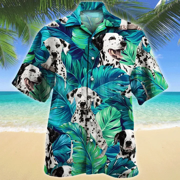Dalmatian Tropical Pattern Hawaiian Shirt  3D All Over Printed Hawaiian Shirt Men's For Women's Harajuku Casual Shirt Unisex