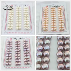 Бесплатная доставка, SR 8-8,5 мм, 30 пар, полукруглые бусины, супер сильный блеск, полужемчуг, натуральный пресноводный жемчуг, пара