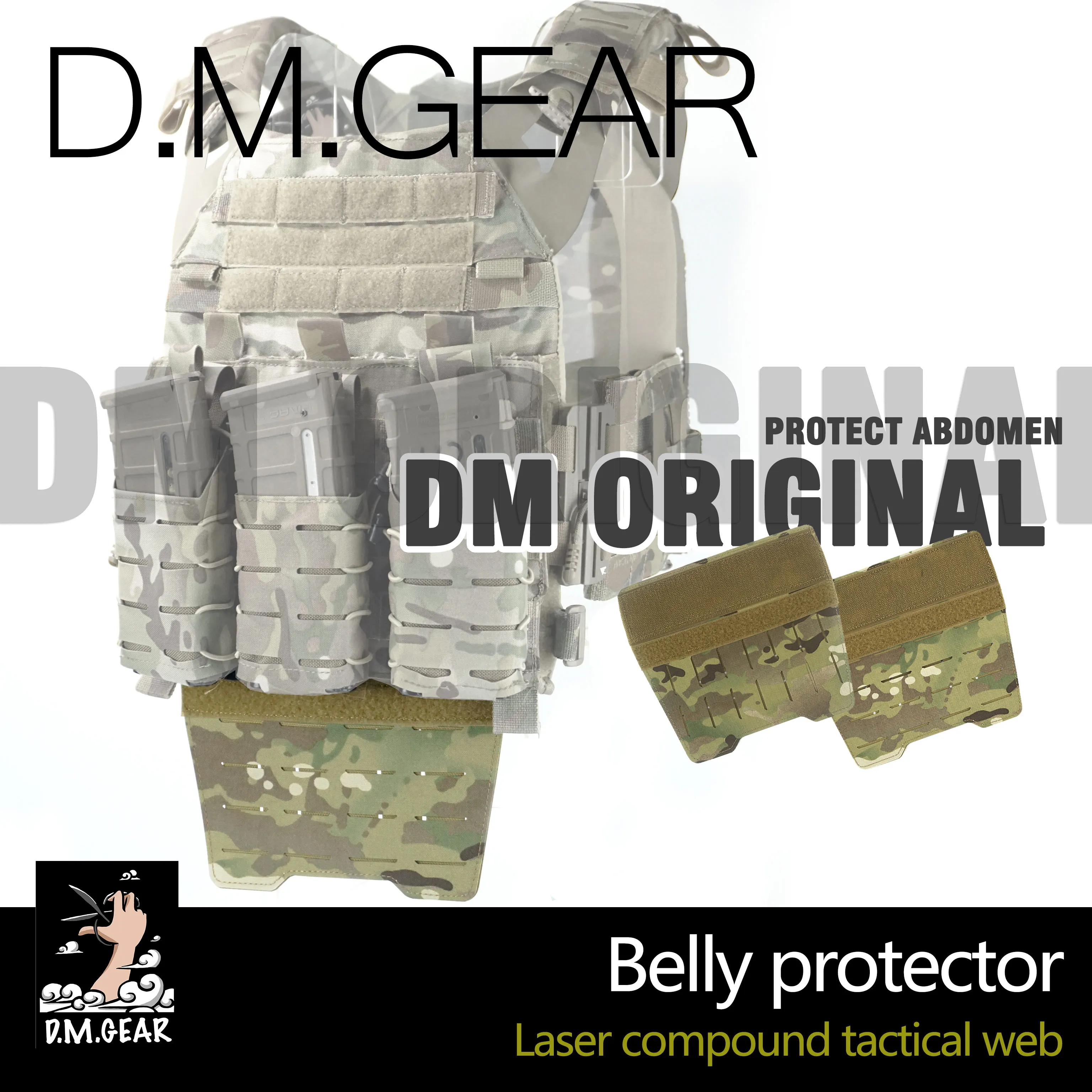 

DMGear Military Fan Tactical Vest Belly Double-sided Molle Board JJ Board MC Camouflage Belly Guard Outdoor Hunting Supplies Rea