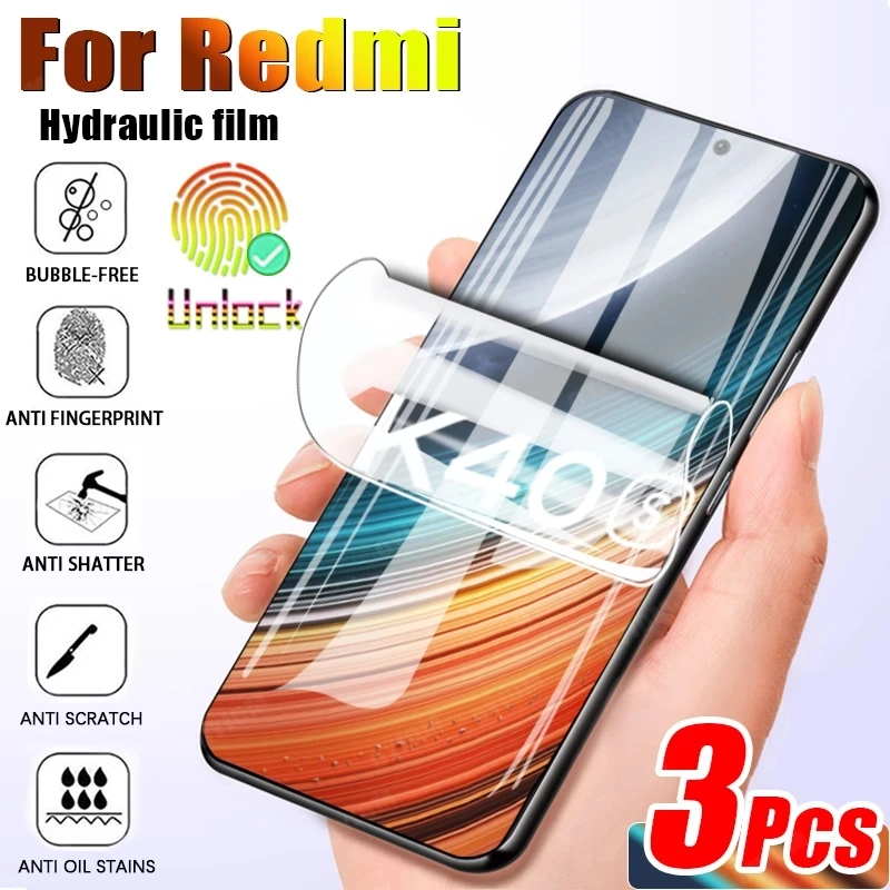 

3PCS Hydrogel Film For Xiaomi Redmi Note 9S 9 10 Pro 7 8 K30 K20 8T Poco X3 NFC M3 F2 Screen Protector For Redmi 8 8A 9 9A 7 7A