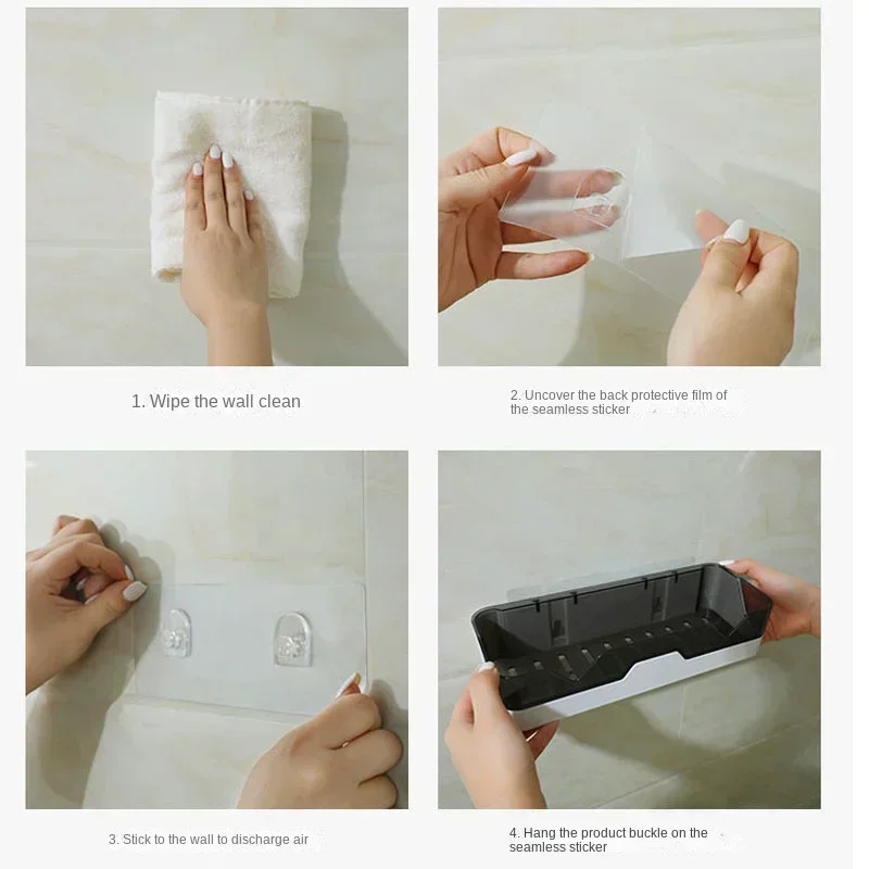 Полка для ванной комнаты органайзер стеллаж хранения душа черные угловые полки