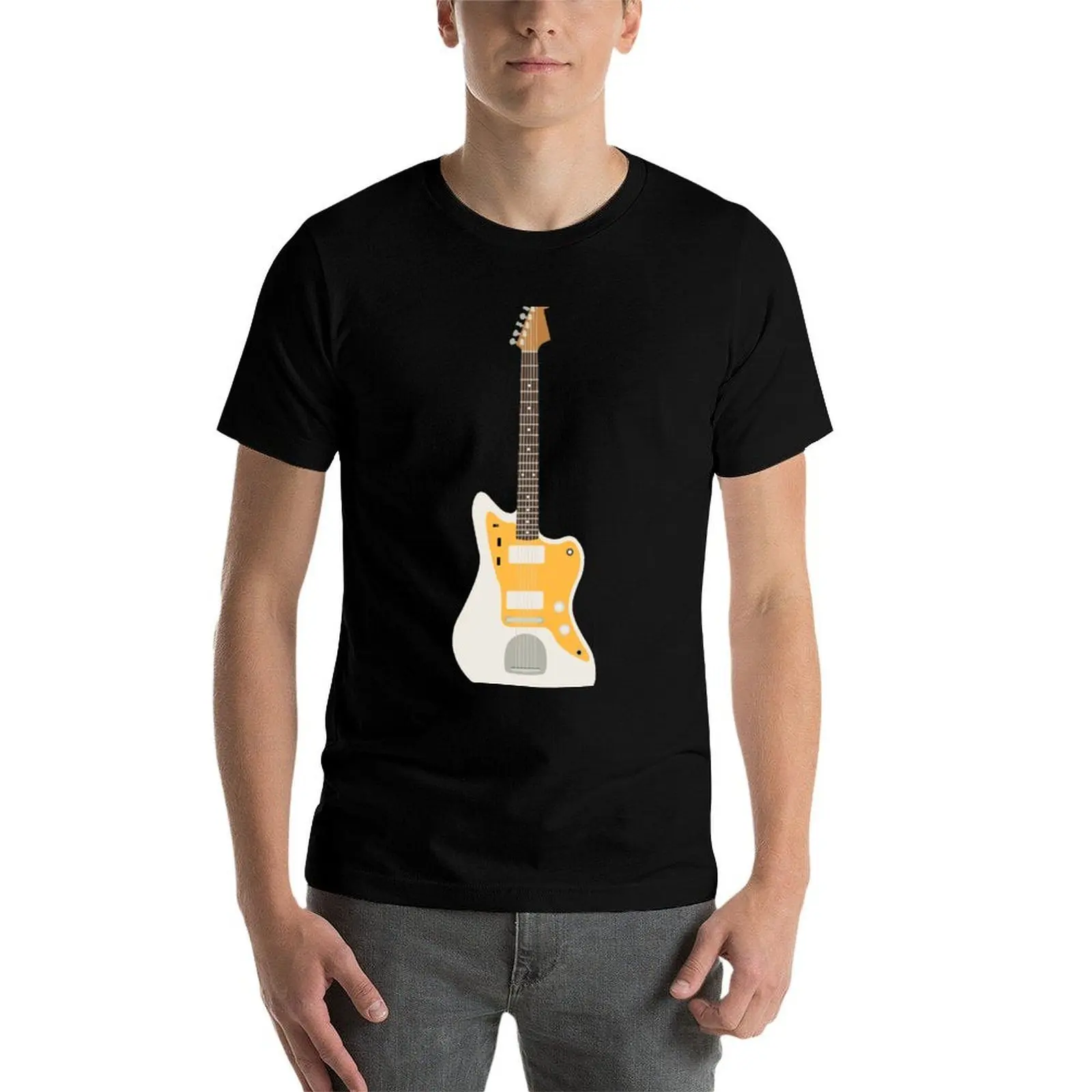 Фото Футболка J Mascis Jazzmaster, простая однотонная футболка с круглым вырезом №3