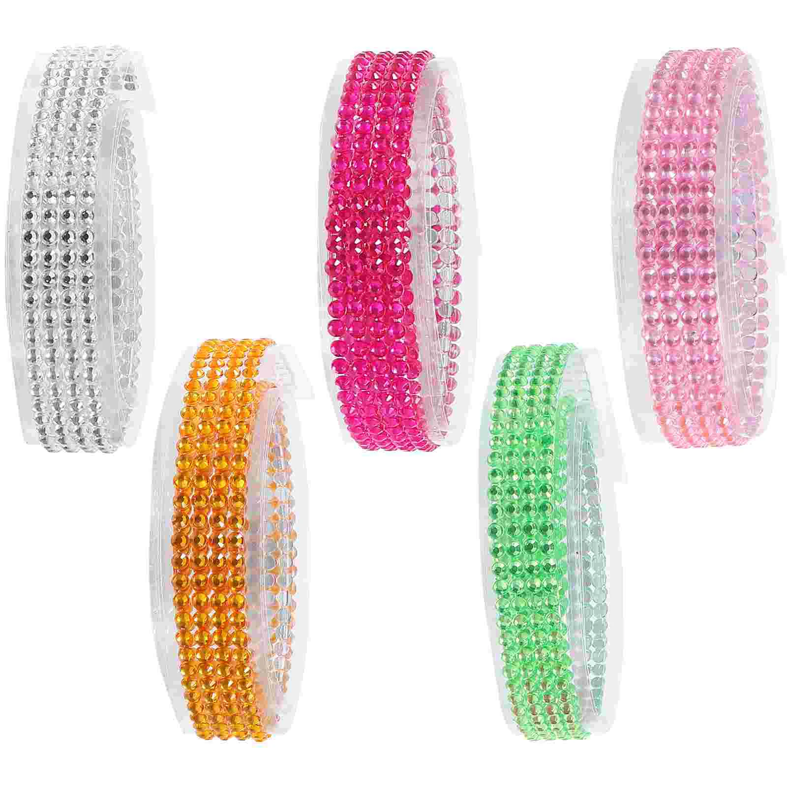 

5 Rolls Acrylic Rhinestone Tape Sparkling Photo Album Rhinestones Decor Craft