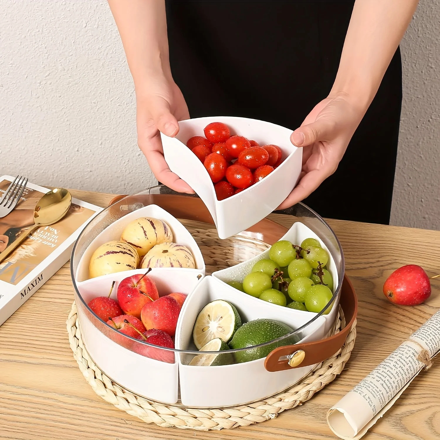 Коробка с крышкой и ручкой коробка для закусок вечеринок развлечений пикников