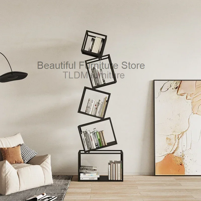 Креативная угловая Вертикальная книжная полка напольная современная простая