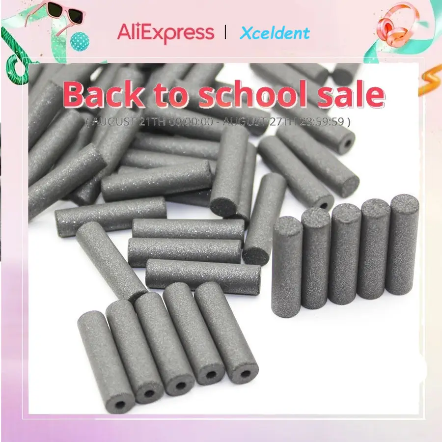 

100 PCS Rubber Points Polishing Pillar Wheels For Dental Jewelry Rotary Black