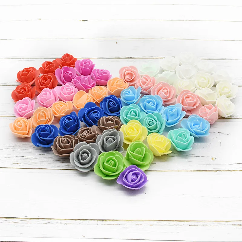 Миниатюрный Многоцветный Искусственный цветок розы из пены 50 шт.