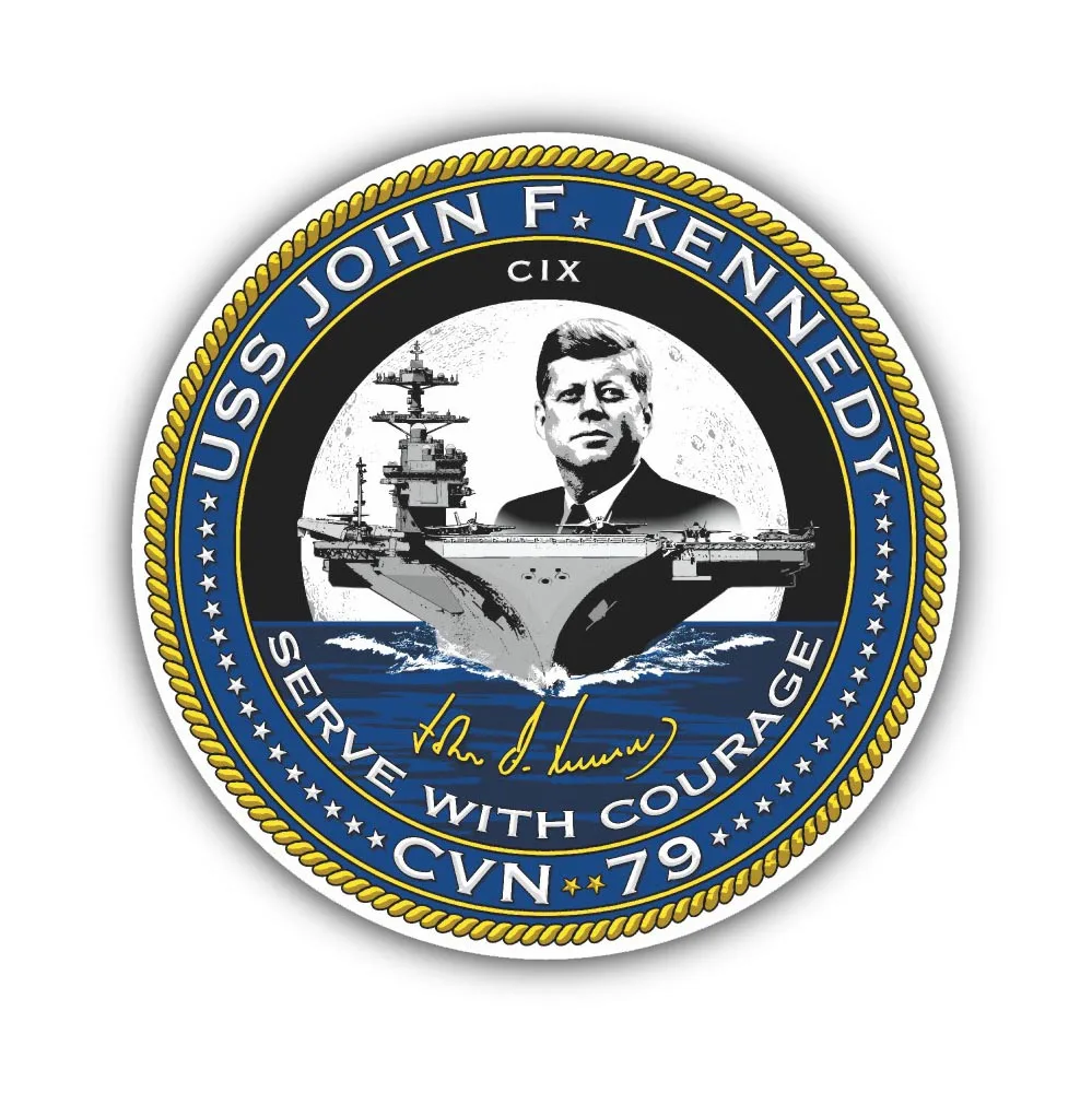 CVN-79 USS John F. Kennedy виниловые водонепроницаемые наклейки для забавного багажа