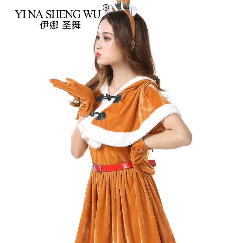 Женское рождественское платье наряды женский карнавальный костюм Санта-Клауса
