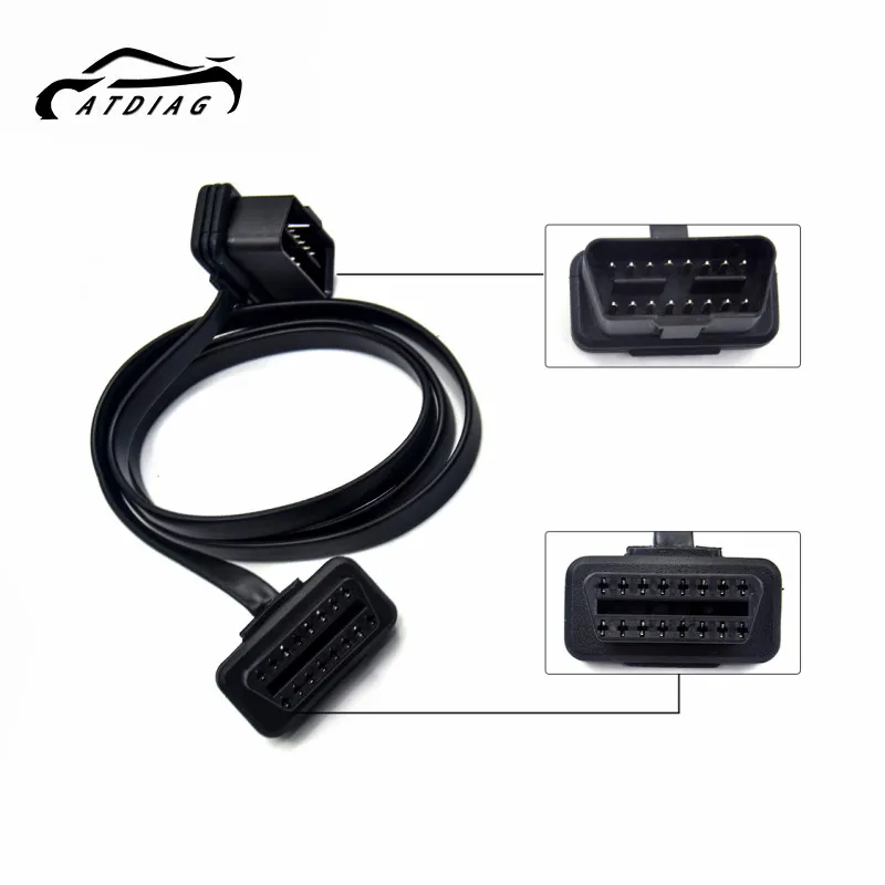 

Dual Female Y Splitter Elbow 16Pin OBD 2 Extender ODB OBD2 Cable 16 Pin Male To Female Flat Noodle OBD2 Extension Female Cable