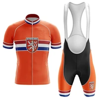 powerband netherlands national short sleeve cycling jersey summer cycling wear ropa ciclismobib shorts