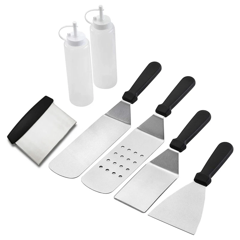 

BBQ Griddle Accessories Set, Flat Top Griddle Accessories, BBQ Griddle Accessories Kit With Heavy Duty Scraper Spatula