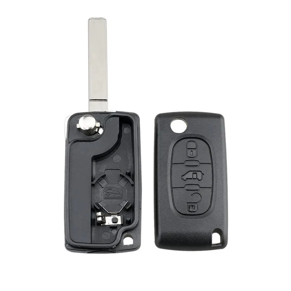 

Remote Car Key Shell 3 Button Flip Folding Flip Folding Key Case Protector For Peugeot Partner Citroen Berlingo Or Dispatch