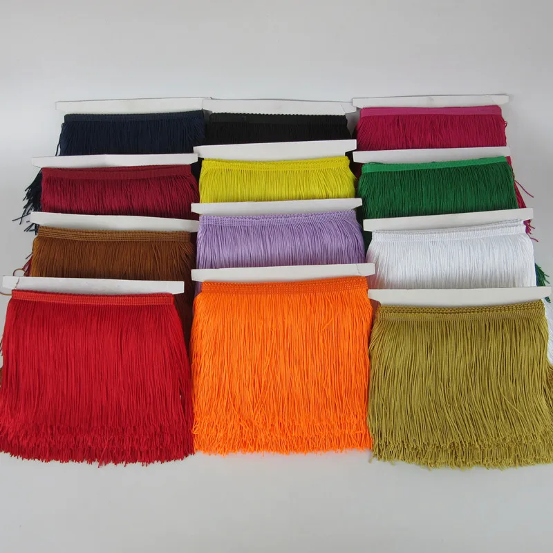 

Оптовая продажа, 10 ярдов, 15 см, длинная бахрома, кружевная кисточка, Полиэстеровая кружевная отделка, лента для шитья латинских платьев, сценических штор для одежды, аксессуары «сделай сам»