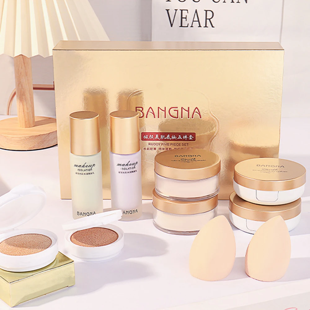 

Base Makeup Five-piece Set Bonna Allure Beauty Cushion Air Cushion Cream Loose Powder Beauty Egg Makeup Gift Box