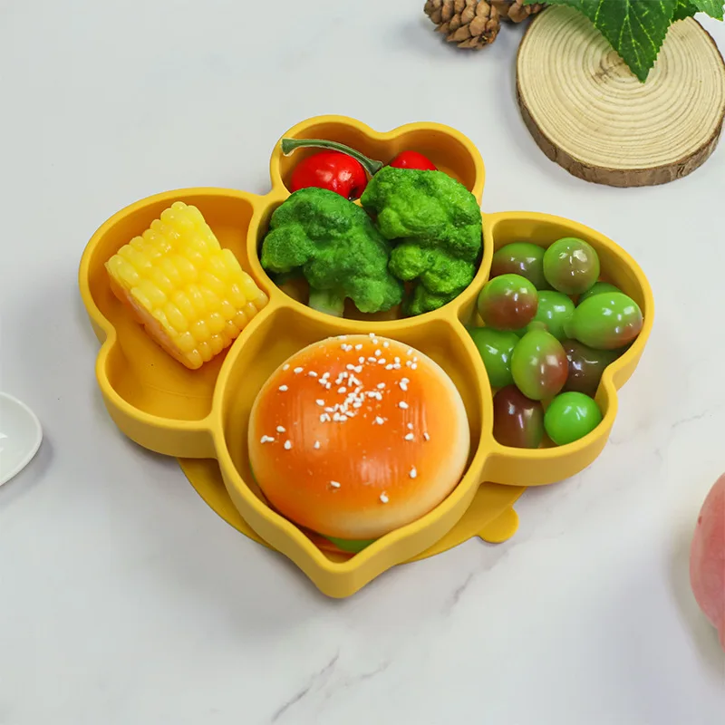ZK50 Children's silicone dinner plate baby tableware complementary food bowl sucker bowl dinner plate baby training bowl