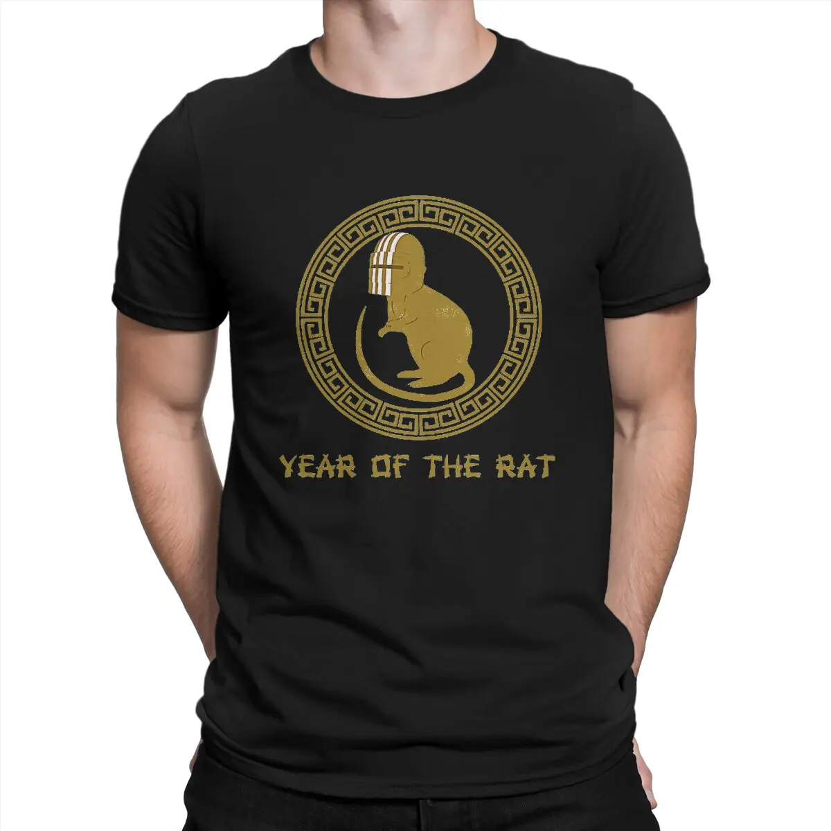 

Men T-Shirts Year of the Rat Novelty 100% Cotton Tee Shirt Short Sleeve Escape from Tarkov FPS RPG MMO Game T Shirts Tops Gift