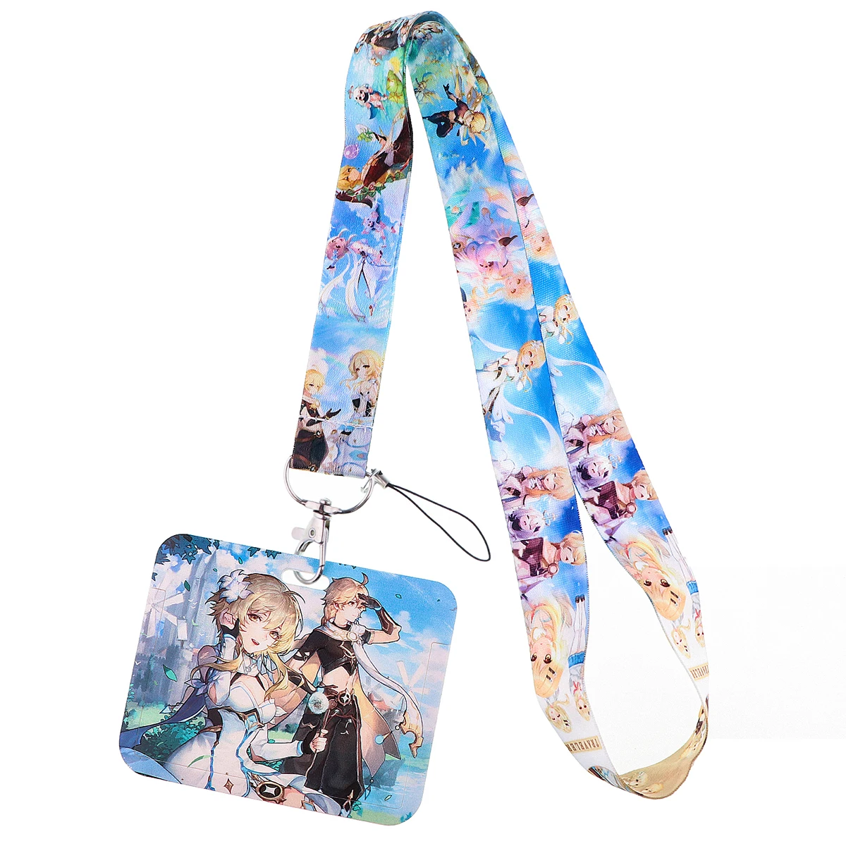 

Genshin Impact Japanese Hot Game Cartoon Neck Strap Lanyards ID Badge Card Holder Keychain Cell Phone Strap Gift Women Men