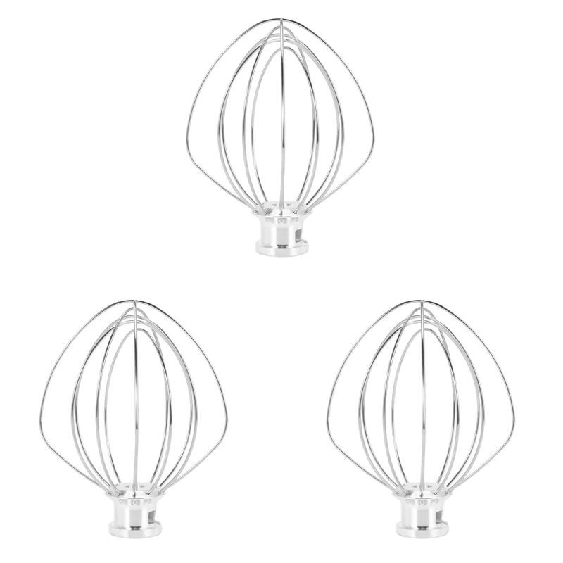 

3X Stainless Steel Wire Whip Mixer Attachment For Kitchenaid K45ww 9704329 Flour Cake Balloon Whisk Egg Cream Stirrer