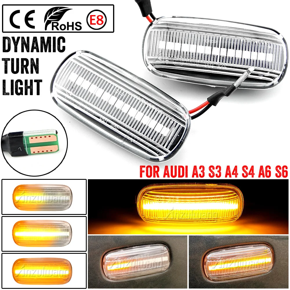 

For Audi A3 S3 8P A4 S4 RS4 B6 B7 B8 A6 S6 RS6 C5 C7 Led Dynamic Side Marker Turn Signal Light Sequential Blinker Light Emark
