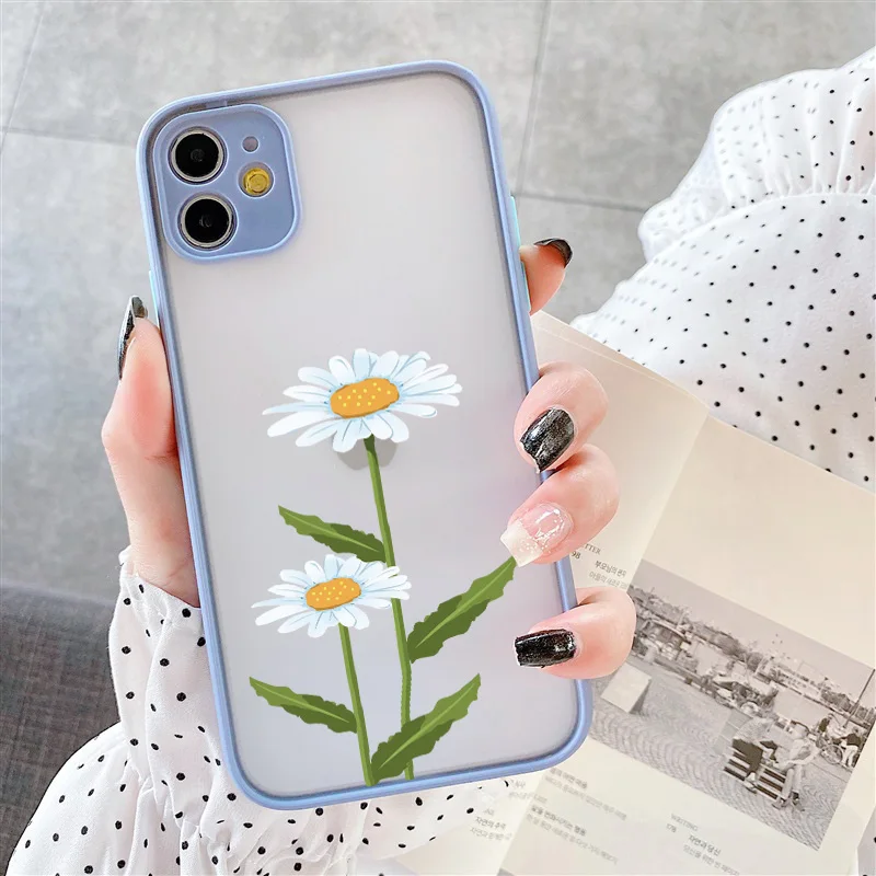 

Colorful Daisy Flowers Phone Case For iPhone 11 12 13 14 Pro Max X XR XS Max 7 8 14 Plus MINI SE Soft Shockproof Back Hard Cover