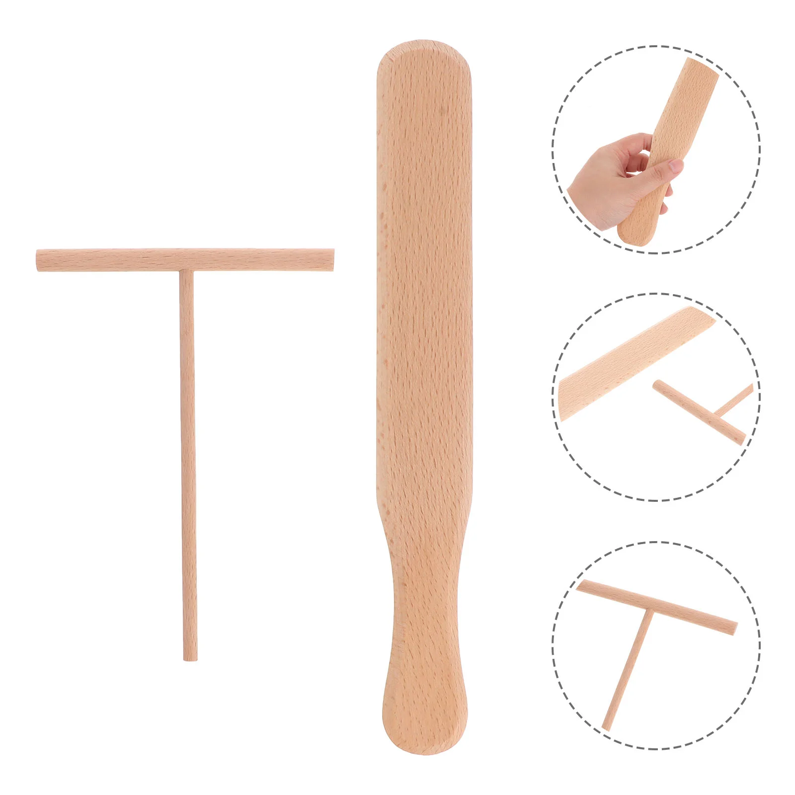 

Crepe Spreader Wooden Spatula T Batter Maker Tools Kitchen Tortilla Shape Dough Turner Oil Spreading Crepes Pancake Beechwood