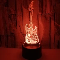 new guitar 3d lamp illusion night light led 7 colors remote control usb nightlight for child gift for kids bedroom decoration