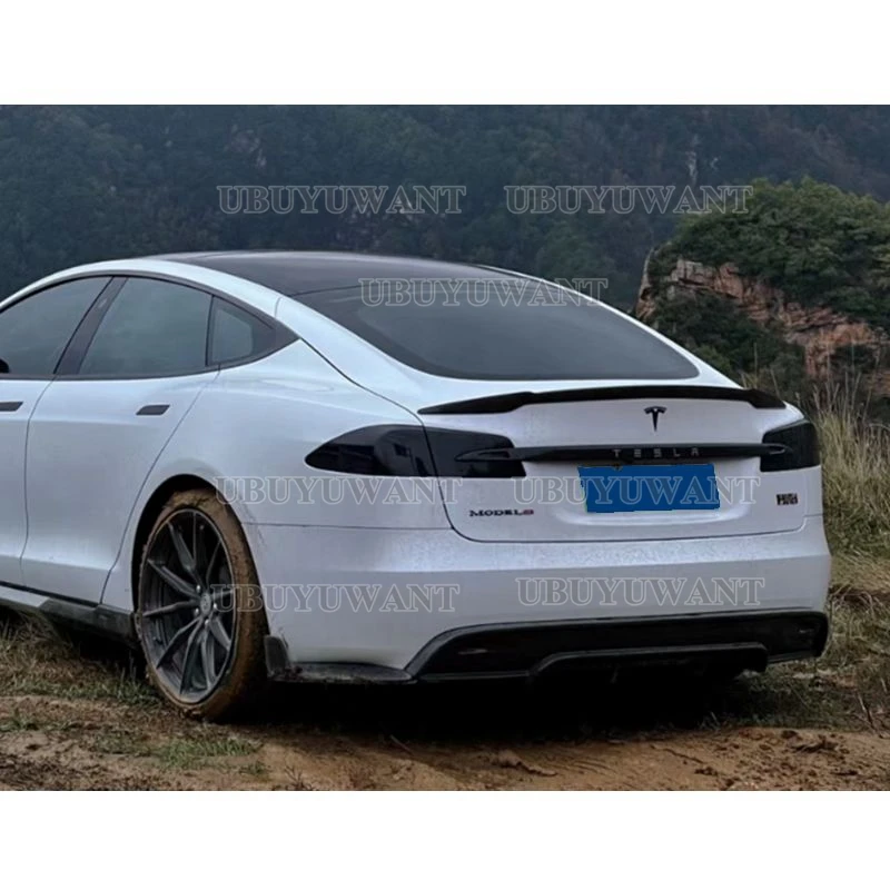 

Спойлер для заднего крыла Tesla Model S 2015 2016 2017, наклейка для багажника из углеродного волокна 3M
