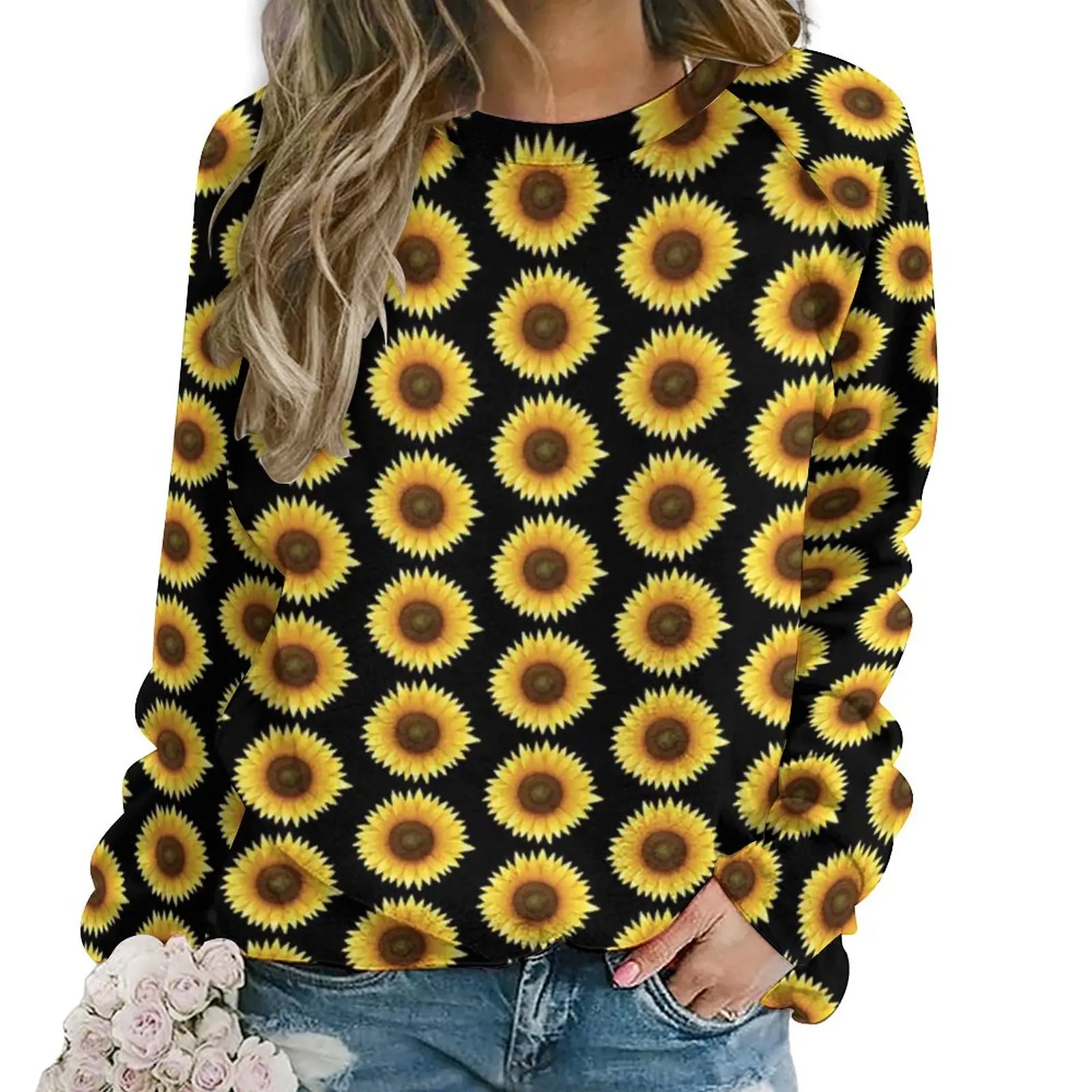 

Sunflower Print Casual Hoodies Woman Flower Sunshine Y2k Hoodie Spring Long-Sleeve Hip Hop Oversize Sweatshirts Gift Idea