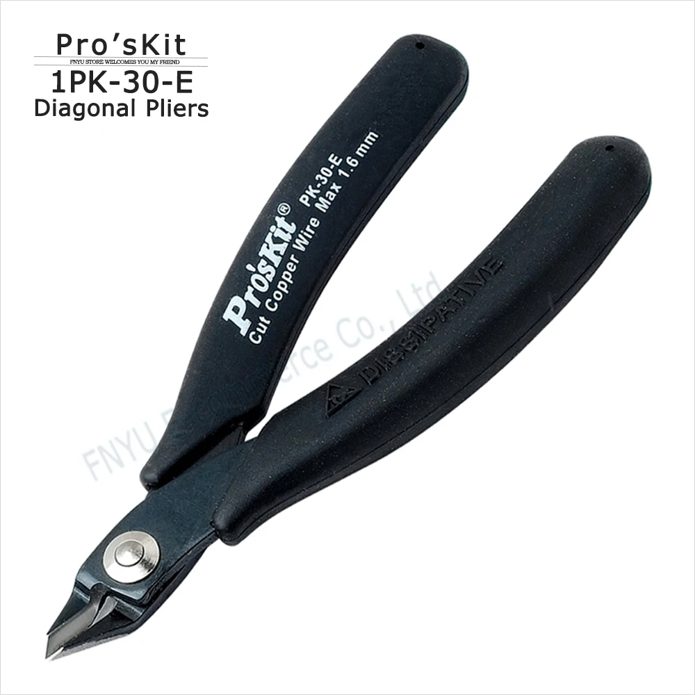 

Антистатические прочные Скошенные режущие щипцы 1PK-30-E Pro'sKit, боковой резак для кабеля, кусачки для резки медных проводов 125 мм