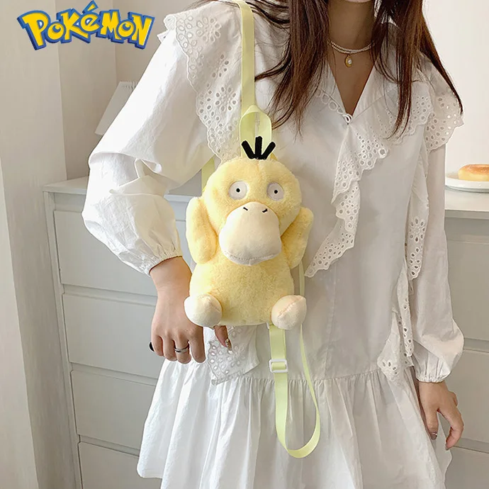 

Pokemon Psyduck Plush Backpack Cartoon Shoulder Messenger Bag Kawaii Pocket Monster Plush Bag Super Cute Bag Gifts Toys