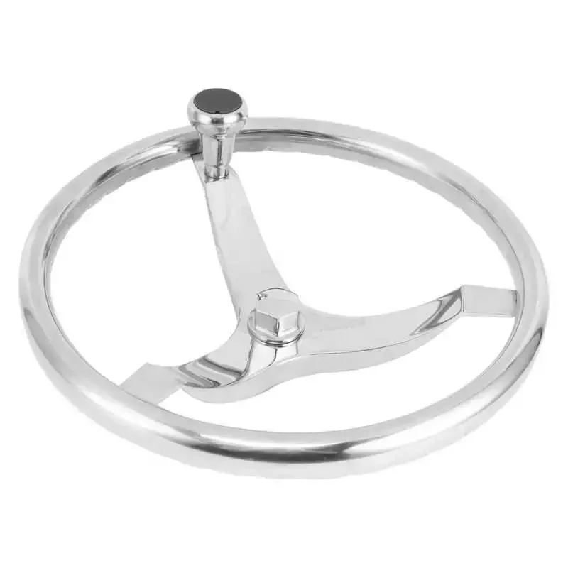 3 Spoke Steering Wheel Boat Steering Wheel Mirror Polish Finish Stainless Steel for Marine Hardware enlarge
