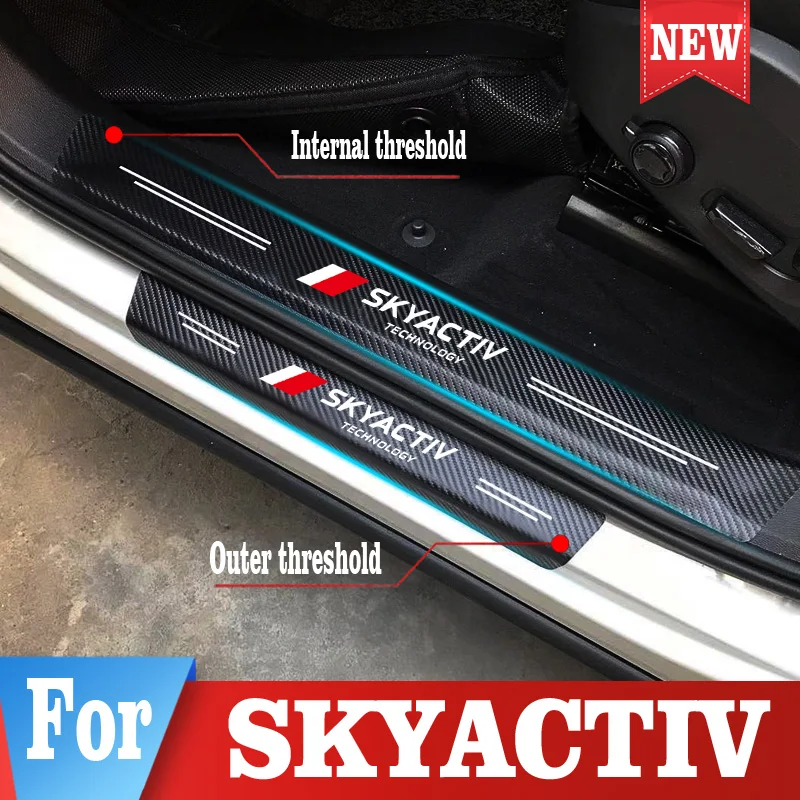 

Car Scuff Plate Door Threshold Sill Stickers Decal For Mazda Skyactiv 2020-2021 Threshold Cover Panel Step Protector Accessories