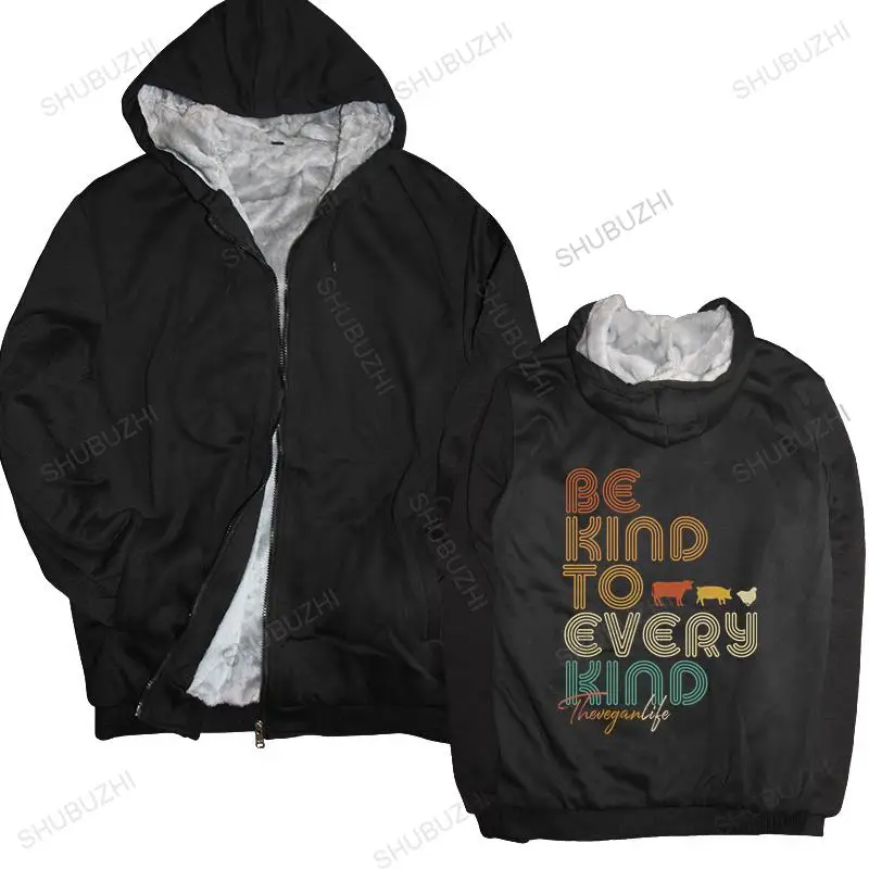 

autumn winter hoodies Crew Tops Be Kind To Every Kind Product warm coat Retro 70's Vegan Life thick hoody Vegetarian Vegetable