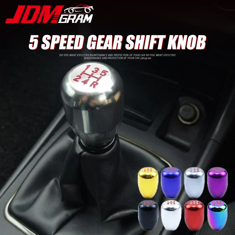 

5 Speed Car Gear Shift Knob Manual Universal Push Down Stick Lever Shifter Aluminum Racing Gearstick Auto Interior Accessories