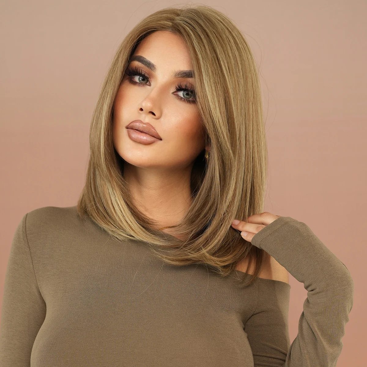 7JHH парики длиной плеч кружевной передний парик высокой плотности синтетические