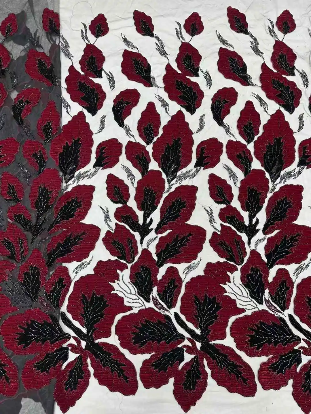 Бархатная кружевная ткань U_Ge5898 для свадебных платьев