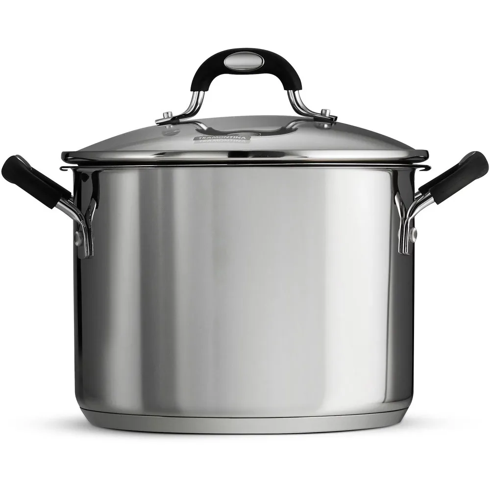 

BOUSSAC Lock-N-Drain Stainless Steel 6 Quart Covered Stock Pot, 3 Count