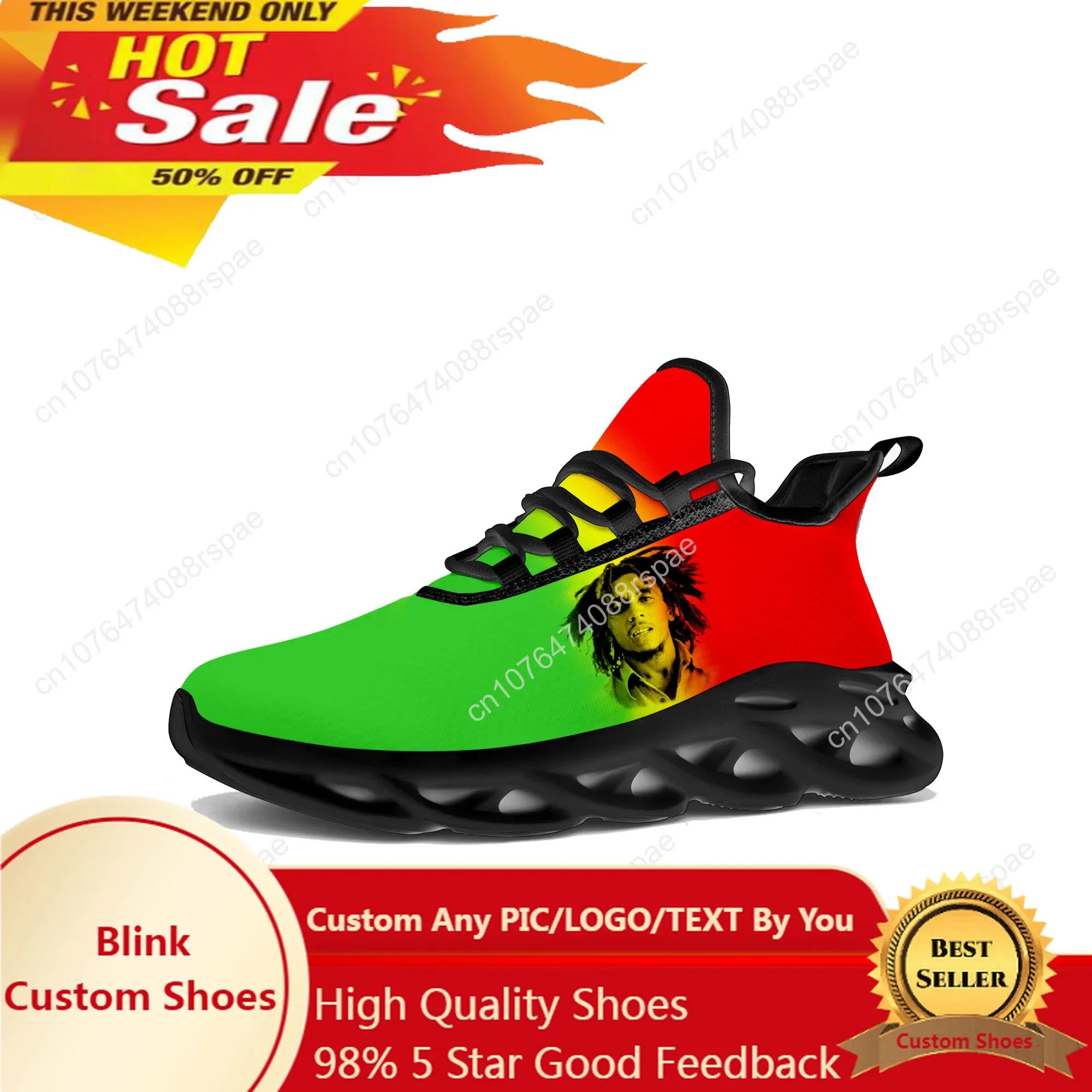 

Reggae Rock Music Star Bob Marley Flats Sneakers Mens Womens Sports Running Shoe Sneaker Lace Up Mesh Footwear Tailor-made Shoe