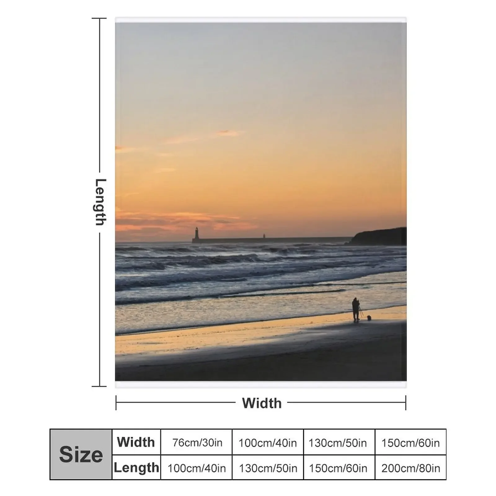 Десявая дневная одеяло Tynemouth Long Sands фланелевые диваны гигантские одеяла для