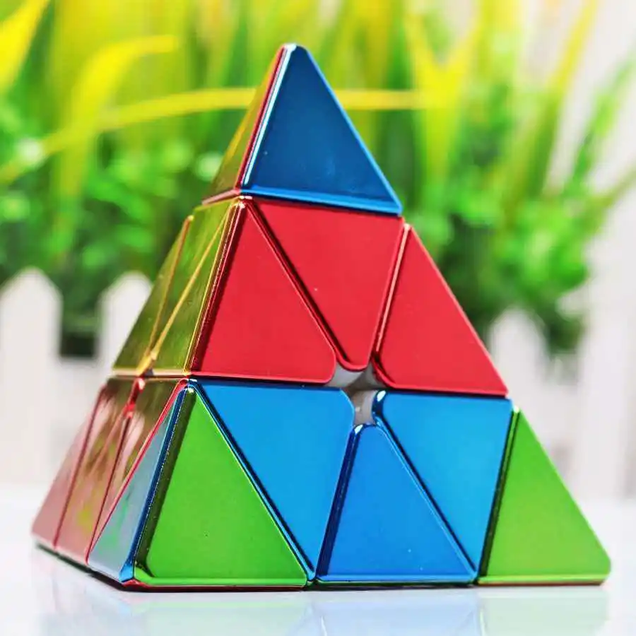 Фото Блестящий пирамидальный скоростной кубик 3x3x3, развивающий интеллектуальный вызов, подарки для взрослых и подростков, сенсорные антистресс-игрушки для успокоения, кубик Рубика. №1