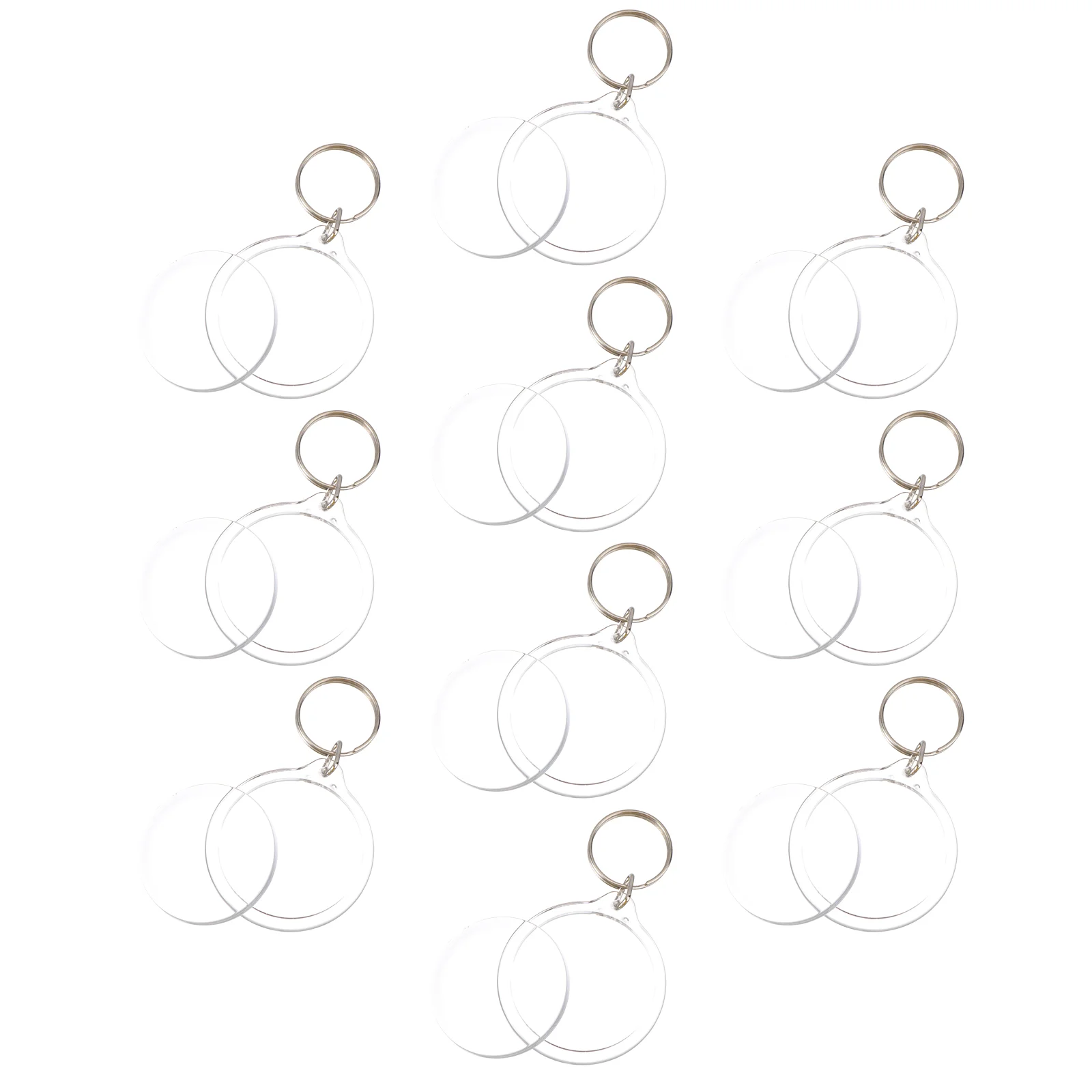 

Photo Keychain Round Blank Insert Photo Picture Frame Split Ring Keychain