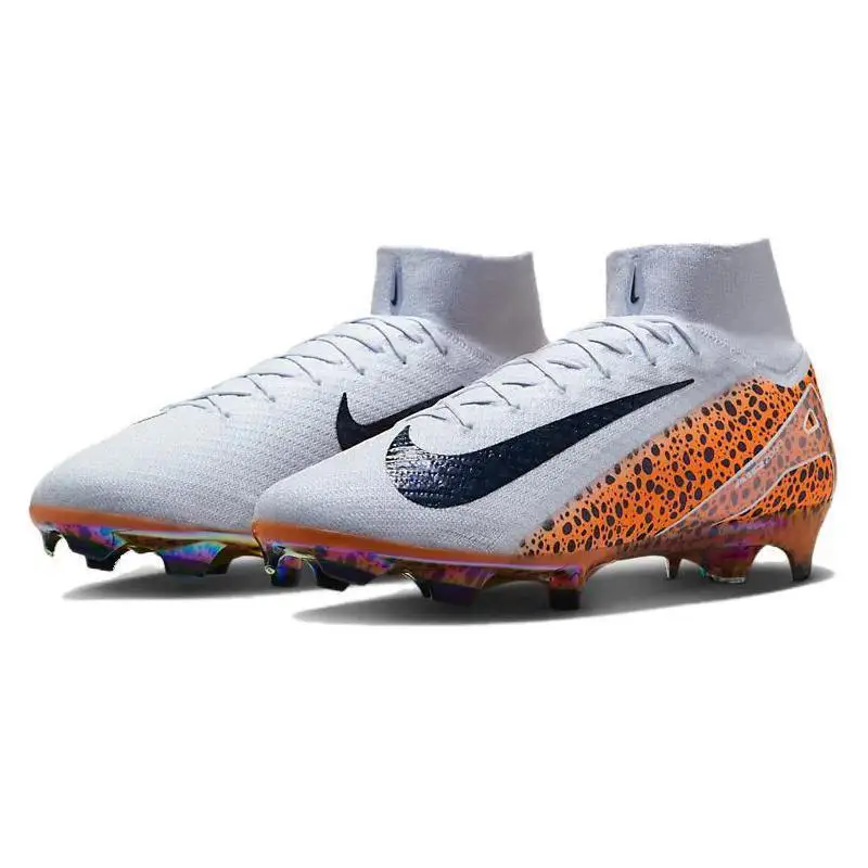 Футбольные бутсы Nike Mercurial Superfly 10 мужские высокие белые/черные/оранжевые