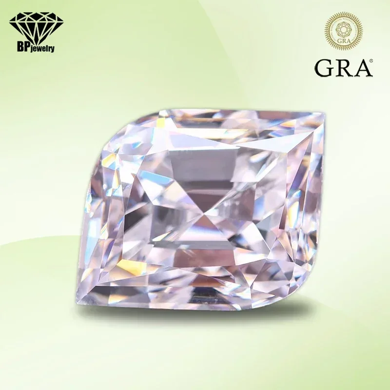 Moissanite Stone Leaf Shape Specail Cut D Color Gemstone Lab Grown Diamond for DIY Jewelry Making Materials with GRA Certificate