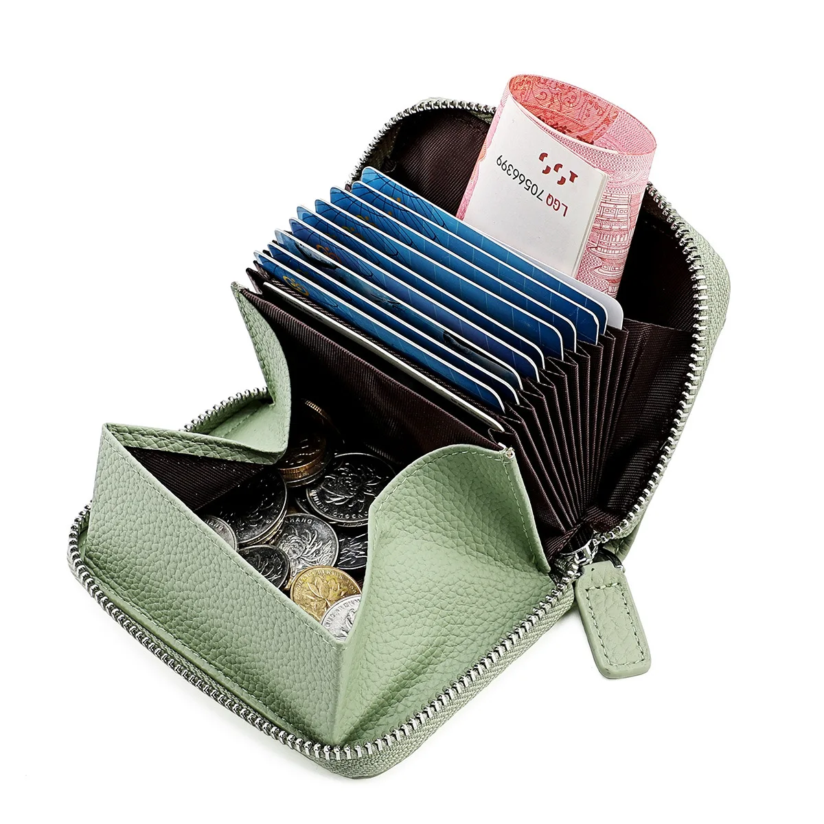 

Unisex Simple Бумажник Zipper Wallet Ladies Cute Purse Bag Scan Mini Storage Leather 8 Anti-theft Coin Color