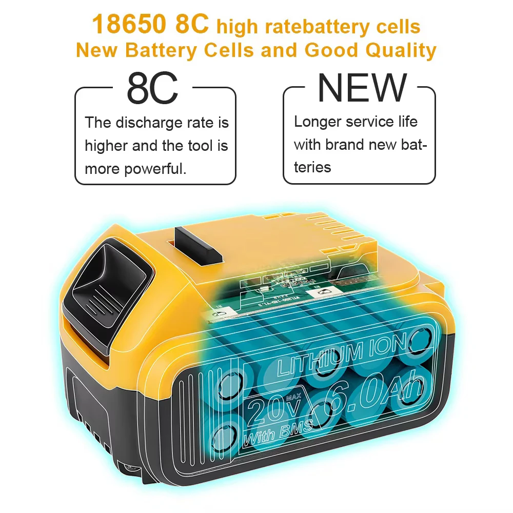 DCB203 Литий-ионный аккумулятор 18 В 20 3 0 Ач для Dewalt Max Tools DCB205 DCB206 DCB204 DCB200 DCB182 DCB180 DCB230 DCD