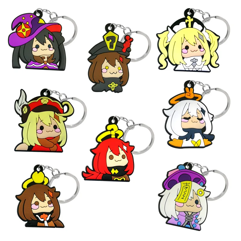 

50PCS PVC Key Holder Cute Anime Figure Keychains Hot Cartoon Keyring Gifts for Kid Fashion Charms Car Accessories Handbag Decor